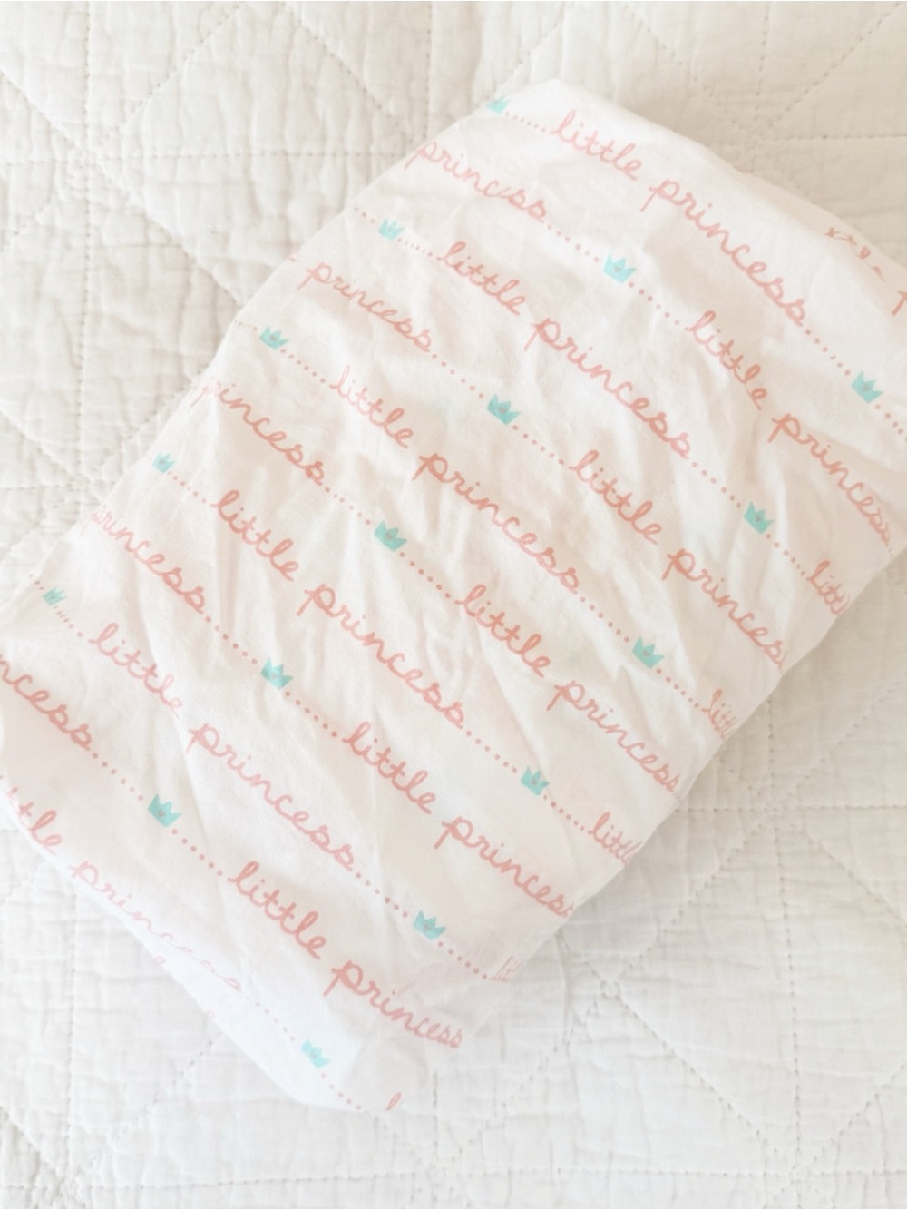 Gerber 100% Cotton Little Princess Pink and Blue Baby Fitted Crib Sheet